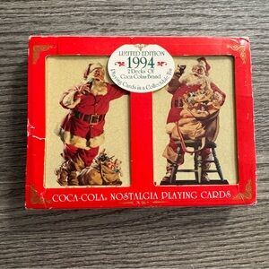 Vintage 1994 Coca-Cola Santa Claus Nostalgia Playing Cards 2 Sealed Decks